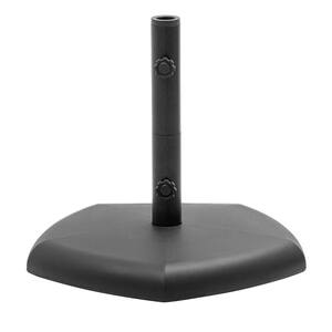 63 lbs. Movable Cement and HDPE Heavy-Duty Pentangle Patio Umbrella Base with Wheels in Black