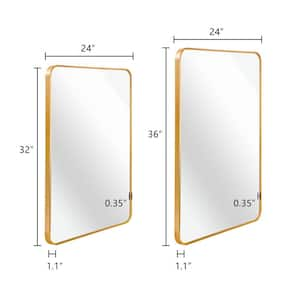 24 in. W x 36 in. H Black Vanity Mirror for Bathroom, Modern Rectangle Metal Frame Bathroom Wall Mounted Mirrors