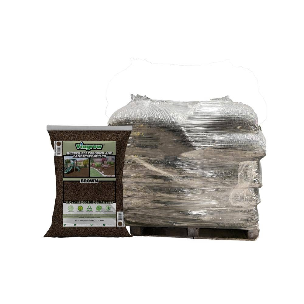 Rubber Playground and Landscape Mulch 37.5 CF pallet of 25 bags/1.38 cu. yds./1000 lbs -  Viagrow