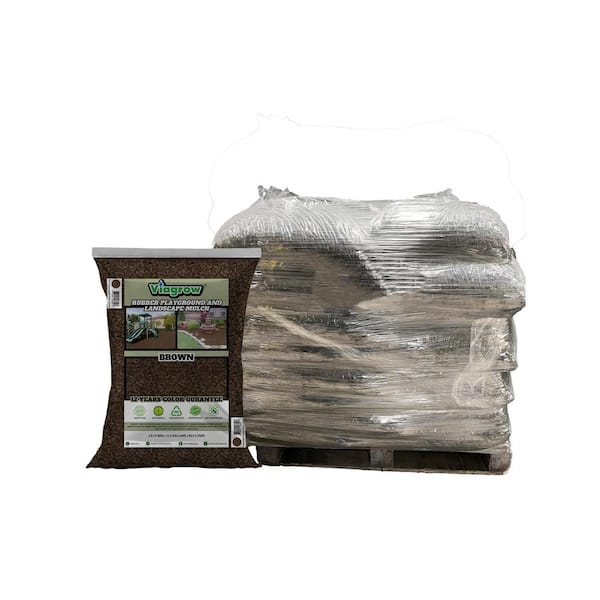 Viagrow Rubber Playground and Landscape Mulch 37.5 CF pallet of 25 bags/1.38 cu. yds./1000 lbs.