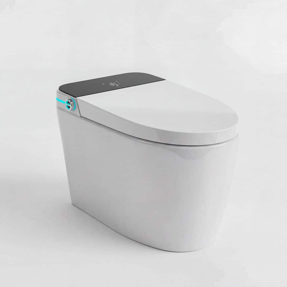 Elongated Smart Bidet Toilet 1.28 GPF in White with Auto Flush, Heated Seat, Foam Shield, Adjustable Sprayer price history on PriceWatchPro