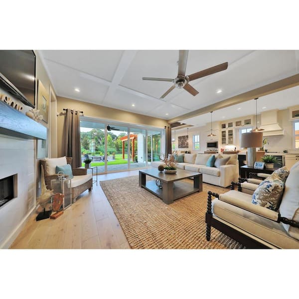Ellwood 68 in. Indoor Brushed Nickel Coastal Ceiling Fan with Remote Included for Great Room and Living Room