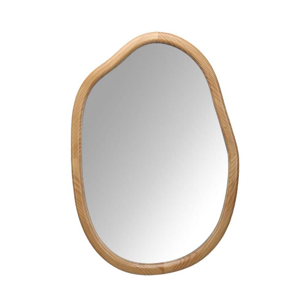 Antique Natural 22 in. W x 32 in. H Irregular Wavy Wood Framed Mirrors for 