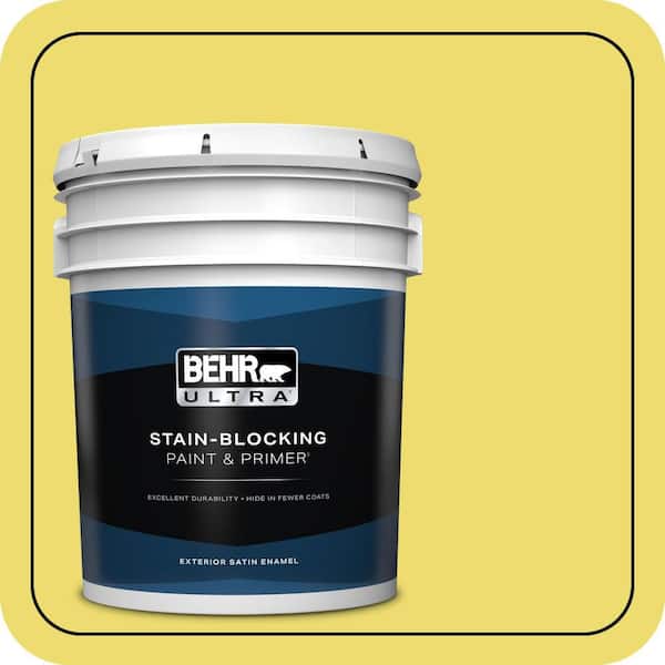 BEHR ULTRA 5 gal. #T15-15 Plastic Lime Satin Enamel Exterior Paint & Primer