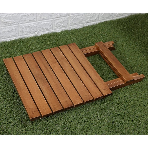 BplusZ Adirondack Square Portable Wood Folding Outdoor Side