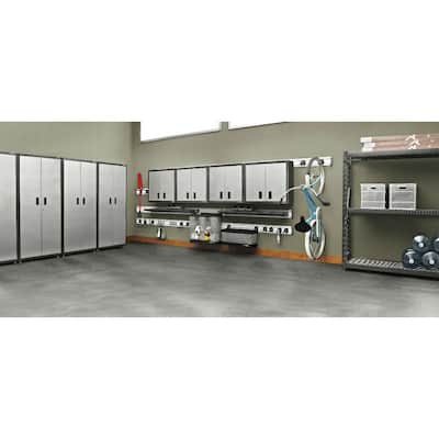 Ready-to-Assemble Steel Freestanding Garage Cabinet in Silver Tread (36 in. W x 72 in. H x 24 in. D)