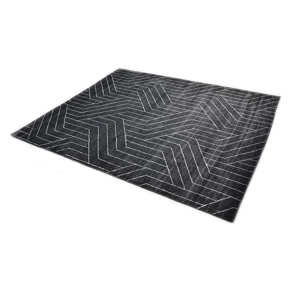 Elysian Gray Hand-Knotted Wool and Viscose 8' x 10' Area Rug
