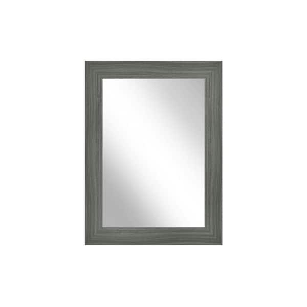 Unbranded 21 in. H x 32 in. W Rectangle Framed Modern Industrial Gray Accent Mirror