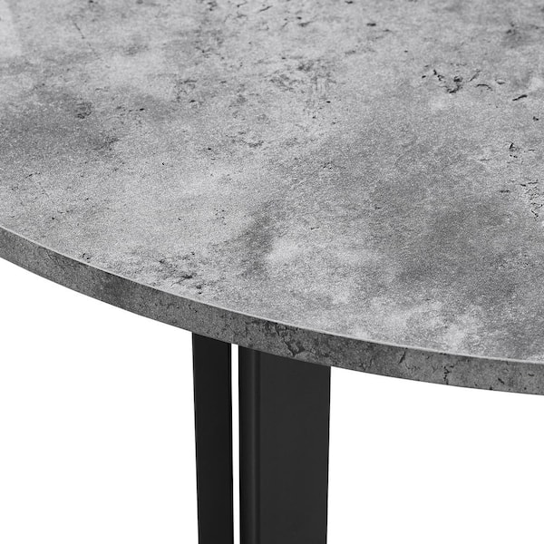 Welwick Designs 32 In Dark Concrete Medium Round Mdf Coffee Table Hd8127 The Home Depot