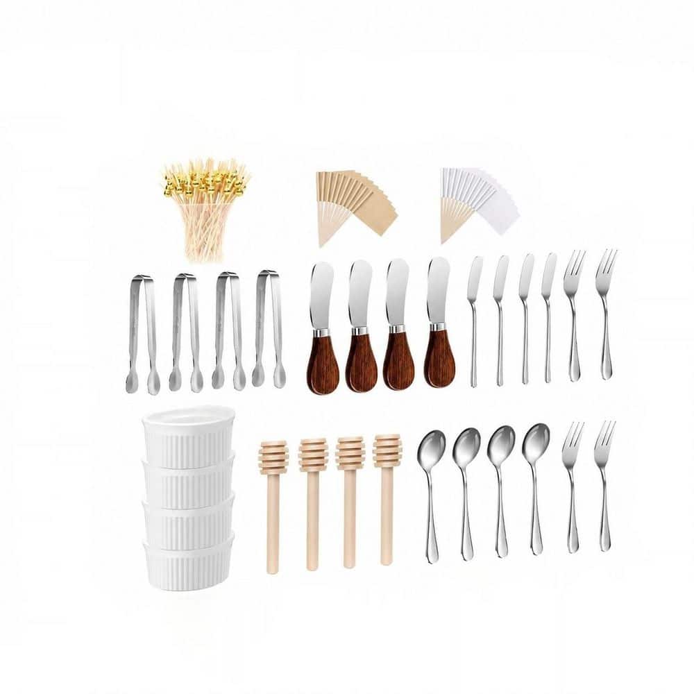 30-Piece Charcuterie Board Accessory Set with Wooden Handle Spreaders, Ceramic Dip Bowls, Mini Tongs price history on PriceWatchPro