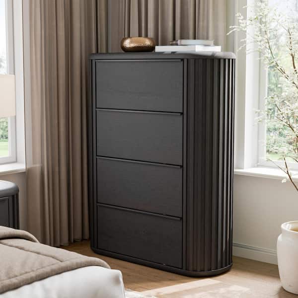 Furniture of America Eastbrook Modern Black 4-Drawer 42 in. Wide Chest of Drawers
