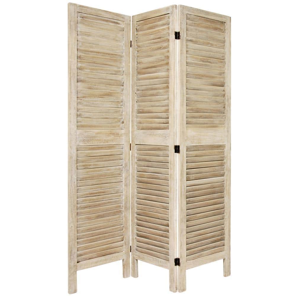5.5 ft. Burnt White Venetian 3-Panel Room Divider