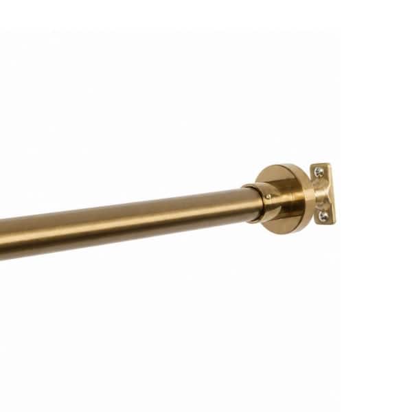 Stainless Steel Adjustable Shower Curtain Rod, Expandable 47-84 in. Permanent Mount Shower Rod, Brushed Gold
