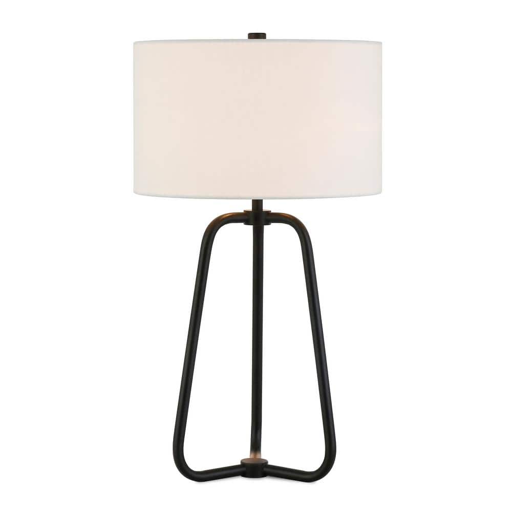 Marduk 25.5" Blackened Bronze Table Lamp with Linen Shade