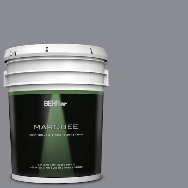 BEHR MARQUEE 5 gal. #PMD-73 Ancient Pewter Semi-Gloss Enamel Exterior Paint & Primer