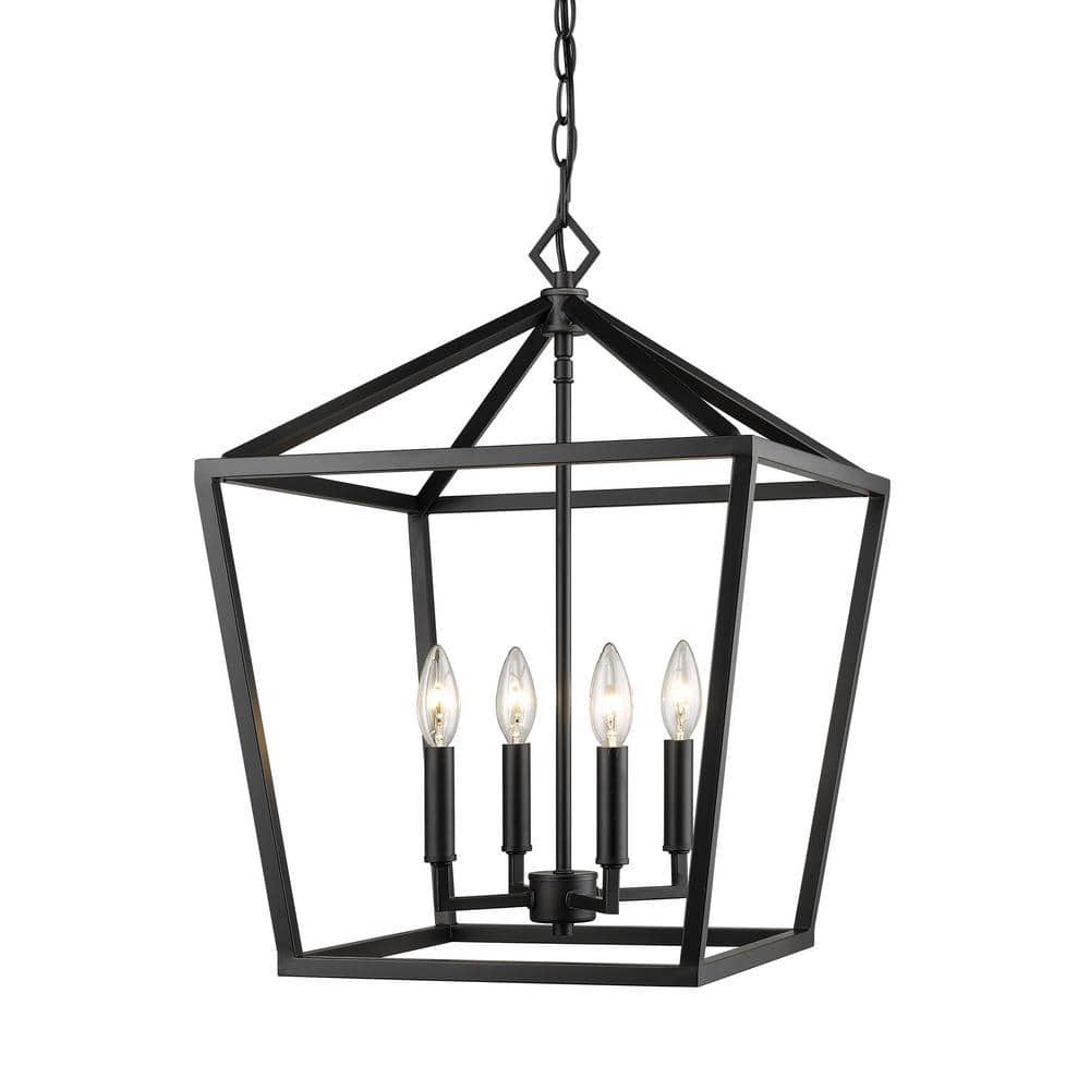 Millennium Lighting 4-Light 16 in. Wide Matte Black Taper Candle