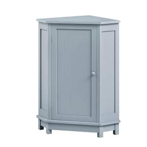 24.72 in. W x 17.52 in. D x 31.5 in. H Blue MDF Board Bathroom Triangle Corner Linen Cabinet with Adjustable Shelf