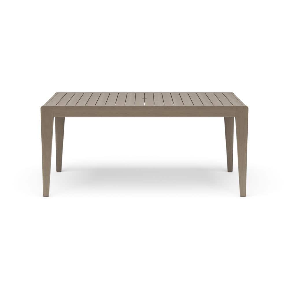 Gray Acacia Wood Outdoor Dining Set with Cushions, 6 Person