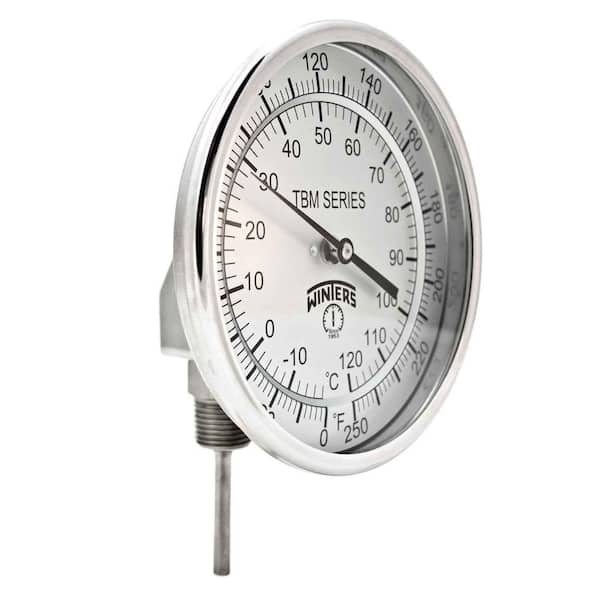 Winters Instruments TBM Series 5 in. Dial Thermometer with Adjustable Angle Connection and 2.5 in. Stem with Range of 0-250 Degrees F/C