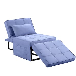 4-in-1 Blue Little Adjustable Sofa Bed Folding Convertible Chair/Ottoman Arm Chair Sleeper Bed