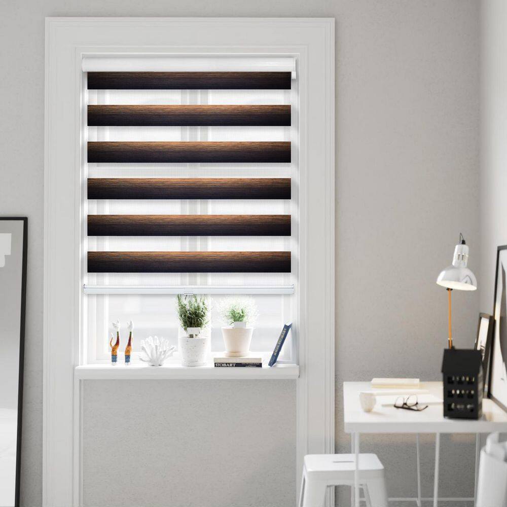 Cordless Light Filtering Dual Layer Polyester Zebra Roller Window Shade, Smokey Walnut 21.25 in. W x 72 in. L price history on PriceWatchPro