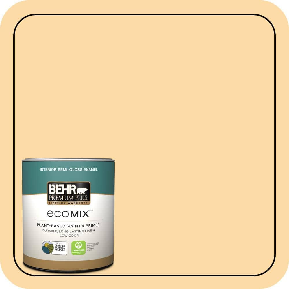 1 qt. #M290-3 Corn Stalk Semi-Gloss Enamel EcoMix Plant-Based Interior Paint & Primer product image for price tracking