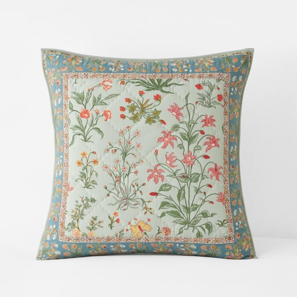 The Company Store Company Cotton Myesha Green Multi Euro Cotton Sham
