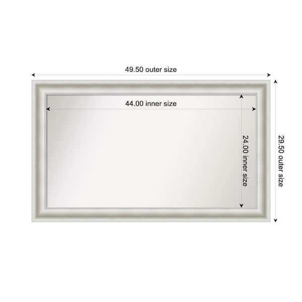 Amanti Art Parlor White 49.5 in. x 29.5 in. Custom Non-Beveled Recycled Polystyrene Framed Bathroom Vanity Wall Mirror