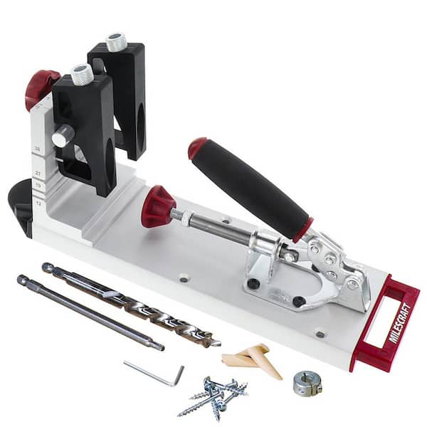 Milescraft Pocket Jig 400 - Self-Clamping, Heavy-Duty, All-Metal Pocket Hole Jig. Complete Kit with Bit, Driver, and Screws