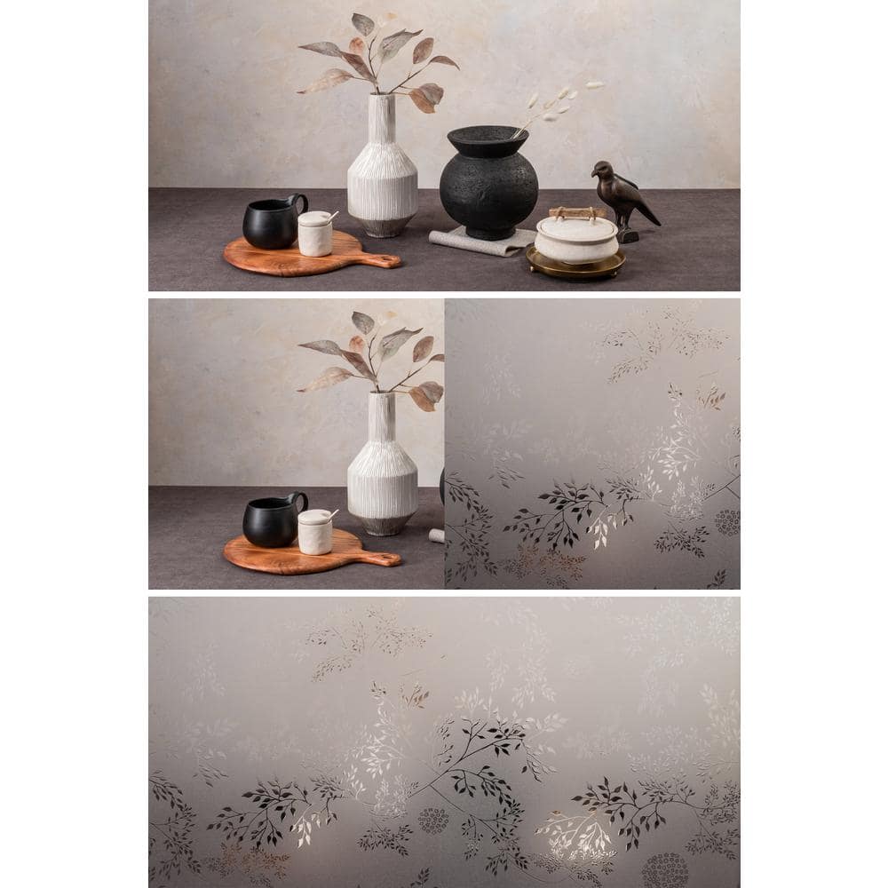 Elderberry Frosted Glass Privacy Window Film, 24 x 36 Inches