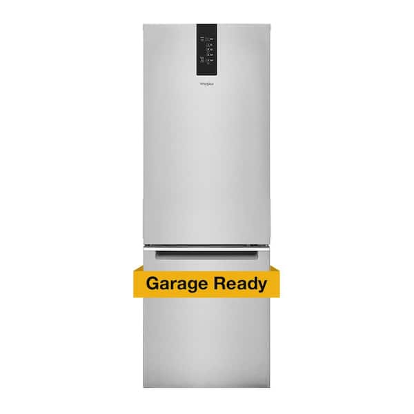 Whirlpool 24 in. 12.7 cu. ft. Garage Ready Bottom Freezer Refrigerator in Fingerprint Resistant Stainless