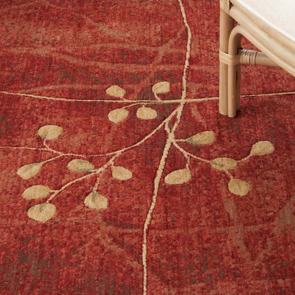 Nourison Somerset 5 x 5 Flame Round Indoor Abstract Area Rug Nourison Somerset 5 x 5 Flame Round Indoor Abstract Area Rug