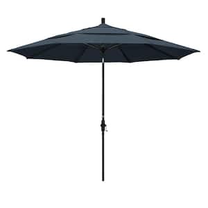 11 ft. Fiberglass Collar Tilt Double Vented Patio Umbrella in Sapphire Pacifica