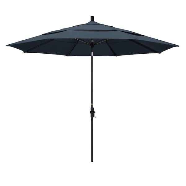California Umbrella 11 ft. Fiberglass Collar Tilt Double Vented Patio Umbrella in Sapphire Pacifica