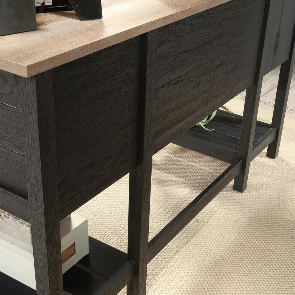 Raven Oak Executive Desk with Drawers and Filing Cabinet