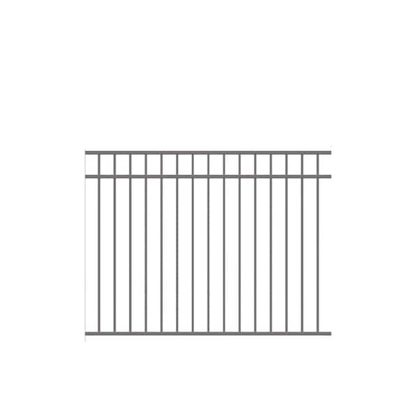 Natural Reflections Standard-Duty 4-1/2 ft. H x 6 ft. W Pewter Aluminum Pre-Assembled Fence Panel