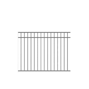 Natural Reflections Standard-Duty 4-1/2 ft. H x 6 ft. W Pewter Aluminum Pre-Assembled Fence Panel