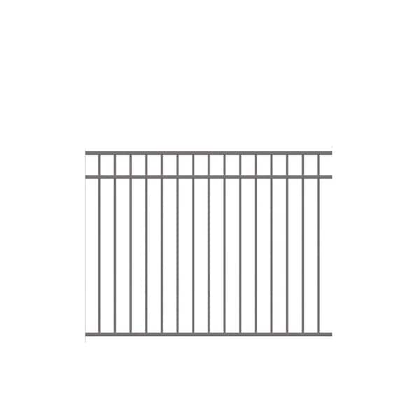 Barrette Outdoor Living Natural Reflections Standard-Duty 4-1/2 ft. H x 6 ft. W Pewter Aluminum Pre-Assembled Fence Panel