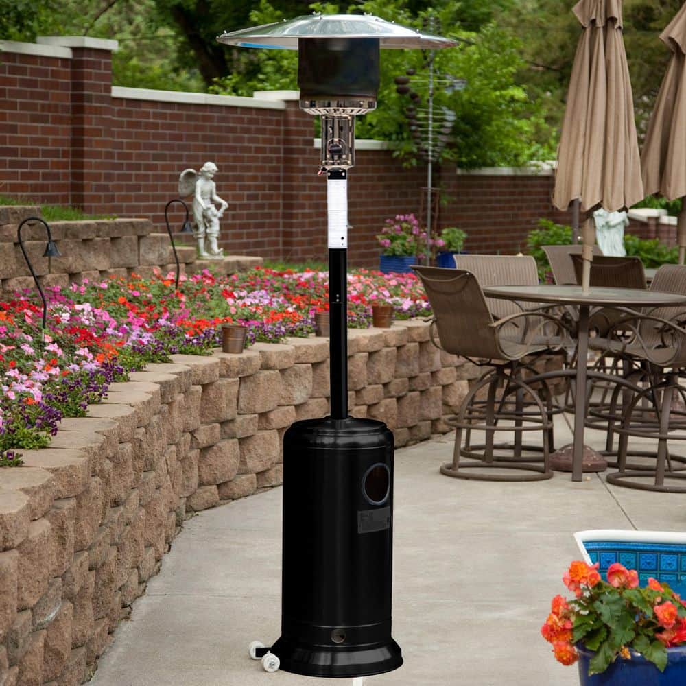 Wildaven 88 in. 47,000 BTU Outdoor Black Steel Propane Patio