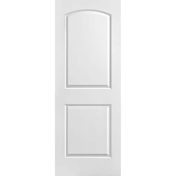 Masonite 30 in. x 80 in. Roman Primed 2-Panel Round Top Hollow Core Composite Interior Door Slab