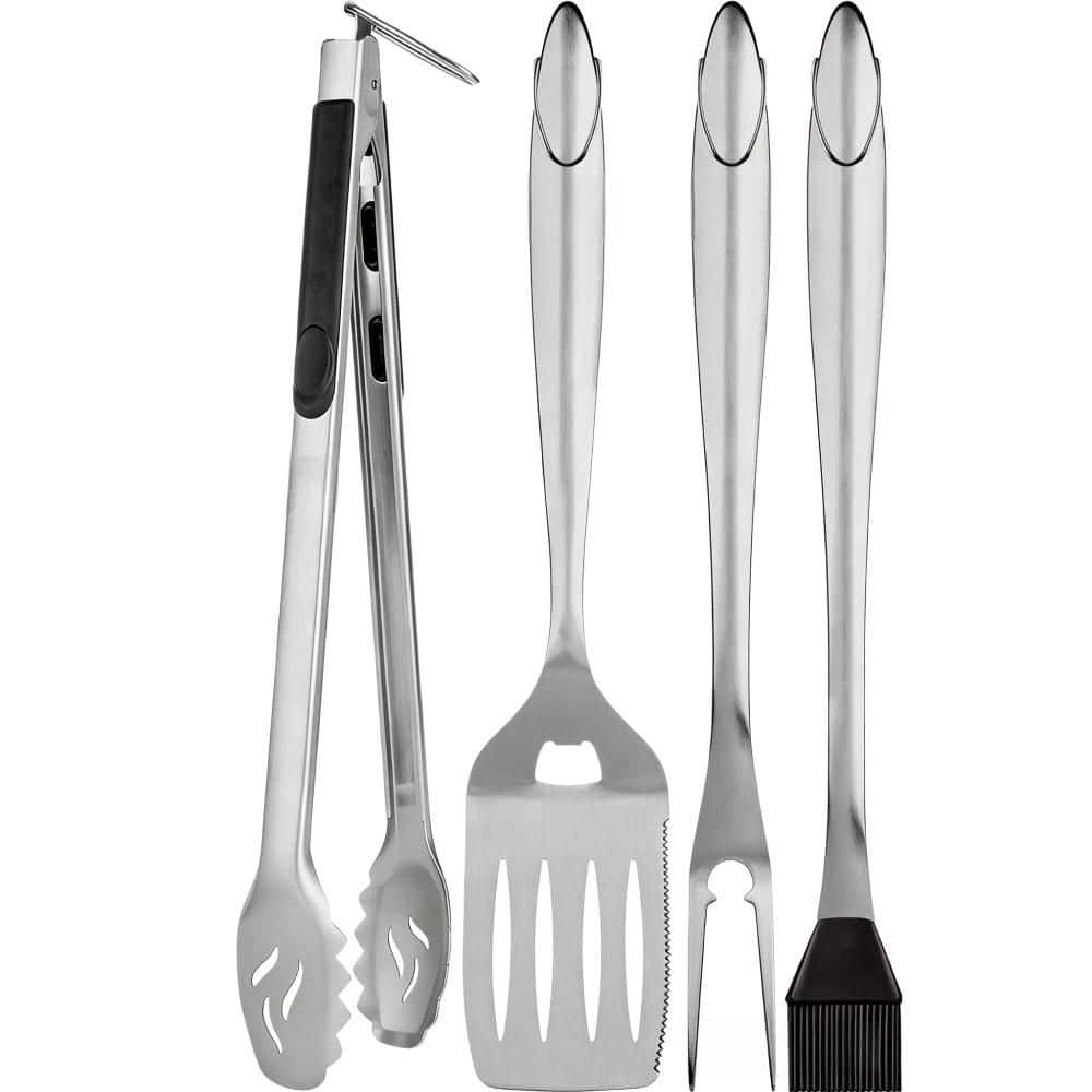 Esepony 4-Piece BBQ Accessories Grill Tools Set with Spatula, Fork