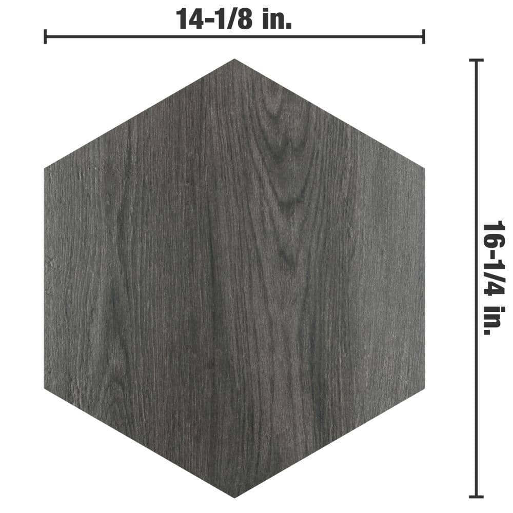 Natura Hex Nero 14" x 16.25" Porcelain Wood Look Tile