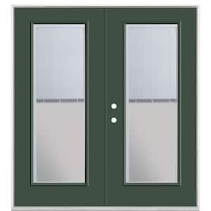 72 in. x 80 in. Conifer Steel Prehung Right-Hand Inswing Mini Blind Patio Door without Brickmold