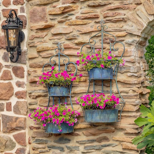 Zaer Ltd. International Copenhagen Large Antique Blue Metal Wall