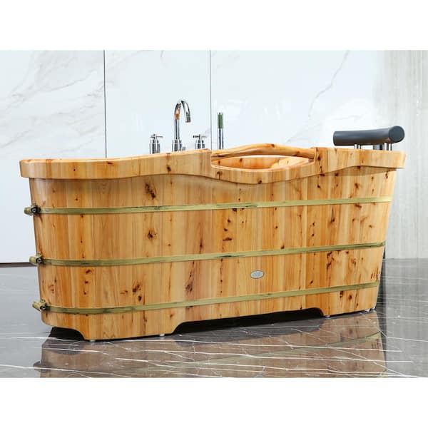 Alfi Brand 61 In Cedar Flatbottom, Wooden Sinks And Bathtubs