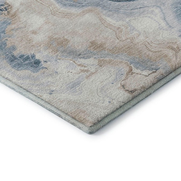 Mayfield Premium Machine Washable Abstract AMF1862 Beige 2 ft. 3 in. x 7 ft. 6 in. Runner Rug