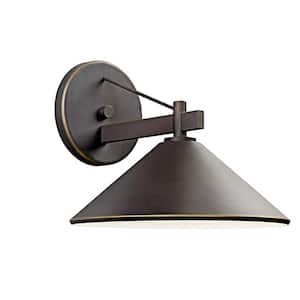 Ripley 10 in. 1-Light Olde Bronze Outdoor Hardwired Barn Sconce with No Bulbs Included (1-Pack)