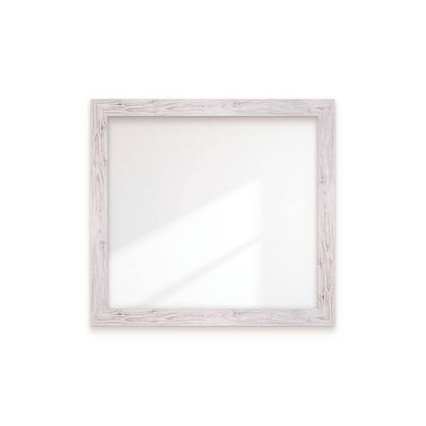 BrandtWorks 40 in. W x 43 in. H Cream Farmhouse Grain Wide Framed Wall Mirror