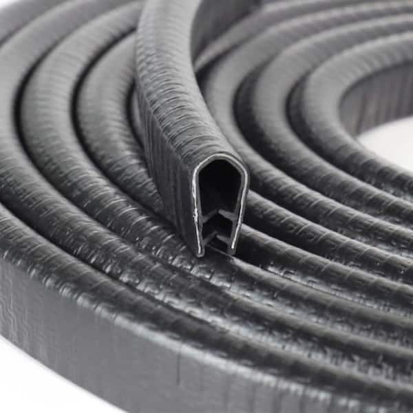 120 in. x 10 ft. x 0.5 in. x 1 in. Flexible, Durable, Easy to Install, Black with Metal Clips Edging 1-Pack