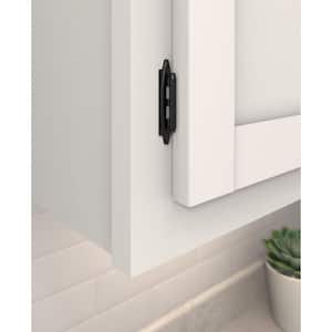Matte Black 3/8 in (10 mm) Inset Non-Self Closing, Face Mount Cabinet Hinge (2-Pack)